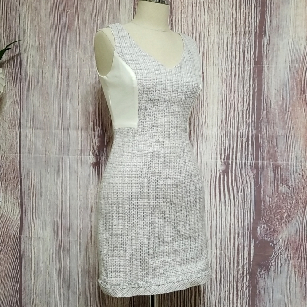 WHBM Pastel Tweed Panel A-Line Sleeveless Dress - Size 2 Petite - Picture 4 of 11